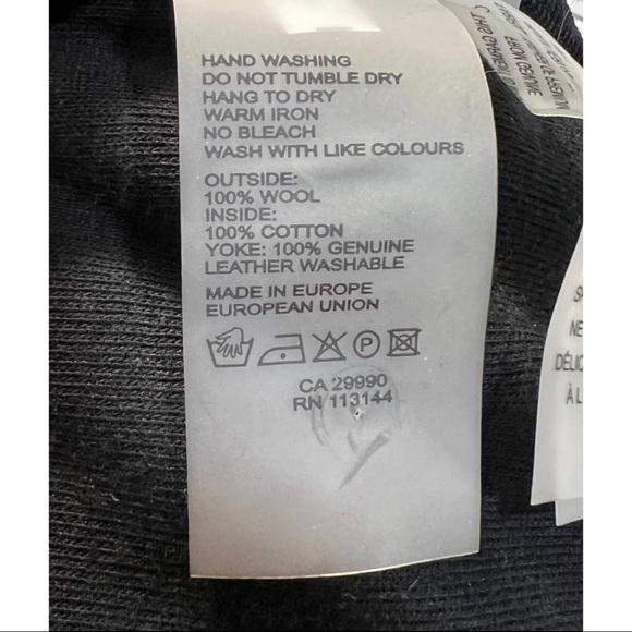 Majestic Filatures Dulion 1 Sz XS Merino Wool Fringed Leather Sweater Cardigan - Picture 9 of 9